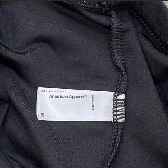 American Apparel Black Shiny High Waist Tights Size M - Picture 6 of 6